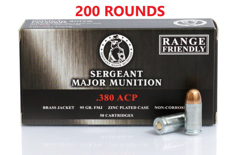 200 ROUNDS 380 ACP 95 GR BJB ZINC PLATED