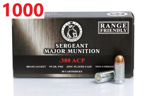 1000 ROUNDS 380 ACP 95 GR BJB ZINC PLATED